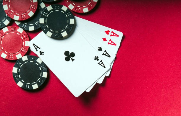 Casino Hold'em dealer table with community cards displayed